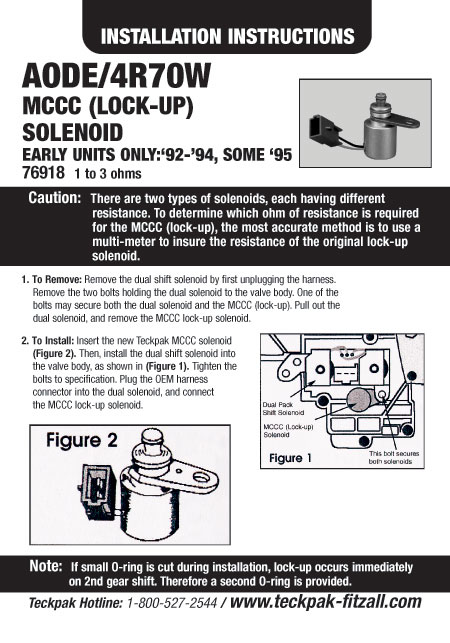 AODE/4R70W MCCC  (Lock-Up) SOLENOID